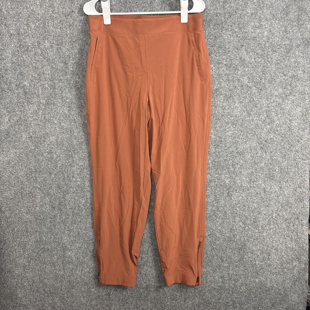 Athleta Pants Womens Size 12 Burnt Orange Rust Zipper Ankle Jogger Active Lounge